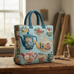 Borsa a Spalla Quilted con Fiori — Usa a imagem de referência da mala como base principal. Mantém a mala igual ao original: mesmo formato, cores, padrão, alças, costuras, textura e proporções.

Cria u