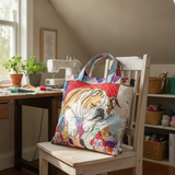 Borsa a Spalla Comfort Bulldog Sonnolento — Usa a imagem de referência da mala como base principal. Mantém a mala igual ao original: mesmo formato, cores, padrão, alças, costuras, textura e proporções