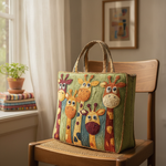 Borsa a Spalla Imbottita Giraffa — Usa a imagem de referência da mala como base principal. Mantém a mala igual ao original: mesmo formato, cores, padrão, alças, costuras, textura e proporções.

Cria u