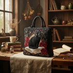 Borsa Tote Trapuntata con Design Paws Scure — Usa a imagem de referência da mala como base principal. Mantém a mala igual ao original: mesmo formato, cores, padrão, alças, costuras, textura e proporçõ
