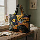 Borsa Artigianale - Gatto Mistico — Usa a imagem de referência da mala como base principal. Mantém a mala igual ao original: mesmo formato, cores, padrão, alças, costuras, textura e proporções.

Cria 