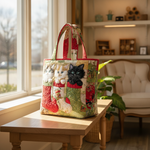 Borsa Tote Pawsome Whimsy — Usa a imagem de referência da mala como base principal. Mantém a mala igual ao original: mesmo formato, cores, padrão, alças, costuras, textura e proporções.

Cria uma foto