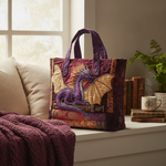 Borsa Tote Mystic Tome — Usa a imagem de referência da mala como base principal. Mantém a mala igual ao original: mesmo formato, cores, padrão, alças, costuras, textura e proporções.

Cria uma fotogra