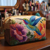 Borsa per Trucco Trapuntata Colibrì