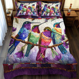 Set di Biancheria da Letto Colorati con Colibrì - 3 Pezzi