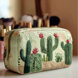 Borsa per Trucco Verde Deserto Trapuntata