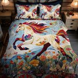 Set di Biancheria da Letto Elegante con Cavallo in Corsa - 3 Pezzi