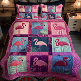 Set di Biancheria da Letto Quilted 3 Pezzi Flamingo Paradise