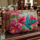 Borsa per Trucco Trapuntata Colibrì