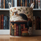 Cesto per la Lavanderia con Gatto da Biblioteca