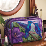 Borsa per Trucco Trapuntata Colibrì
