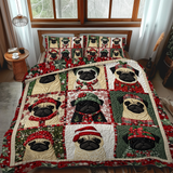 Set di Biancheria da Letto Pug Winter Wishes 3 Pezzi
