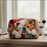 Borsa per Trucco Quilted Sweet Bulldog Dreams