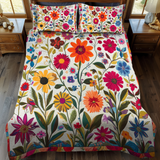 Set di Biancheria da Letto 3 Pezzi con Fiori Vivaci