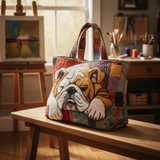 Borsa a Spalla Sweet Bulldog Dreams — Usa a imagem de referência da mala como base principal. Mantém a mala igual ao original: mesmo formato, cores, padrão, alças, costuras, textura e proporções.

Cri