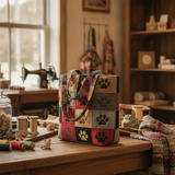Borsa a Spalla con Zip Cozy Paws — Usa a imagem de referência da mala como base principal. Mantém a mala igual ao original: mesmo formato, cores, padrão, alças, costuras, textura e proporções.

Cria u