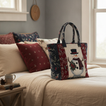 Borsa a Tracolla Frosty Cheer — Usa a imagem de referência da mala como base principal. Mantém a mala igual ao original: mesmo formato, cores, padrão, alças, costuras, textura e proporções.

Cria uma 