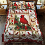 Set di Biancheria da Letto in 3 Pezzi Ispirato alla Natura con Cardinali